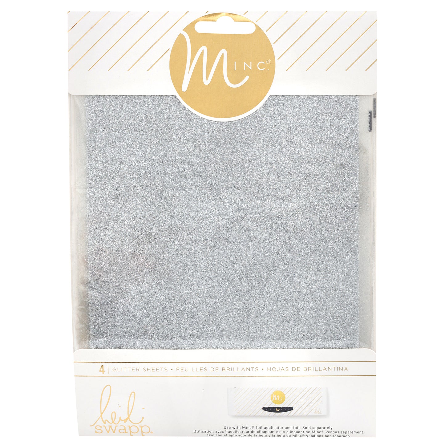 Minc 6x8 Glitter Sheets - Silver - 4 Sheets - Heidi Swapp