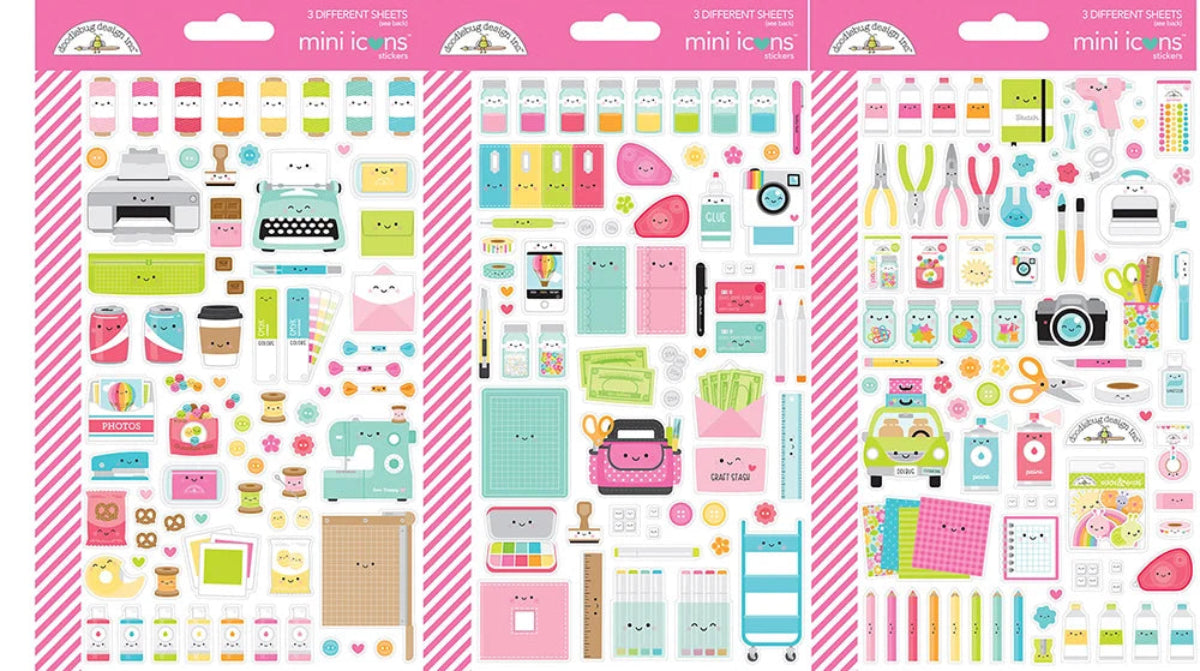 Doodlebug Design - Cute and Crafy Mini Icons Stickers