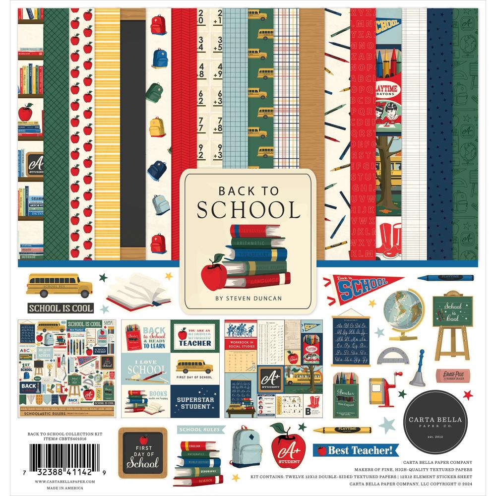 Carta Bella Back to School Scrapbook Collection Kit 12x12