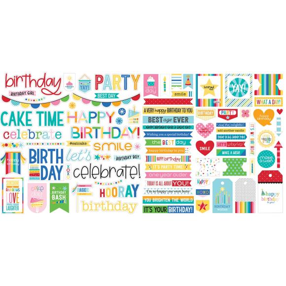 Birthday Bash Words Cardstock Ephemera Die Cuts - Bella Blvd