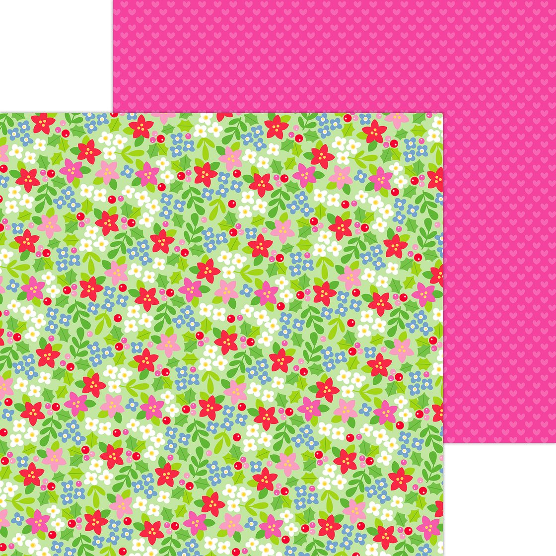 Berry Christmas - Oh What Fun Collection - 12x12 Double-Sided Cardstock Paper - Doodlebug Design