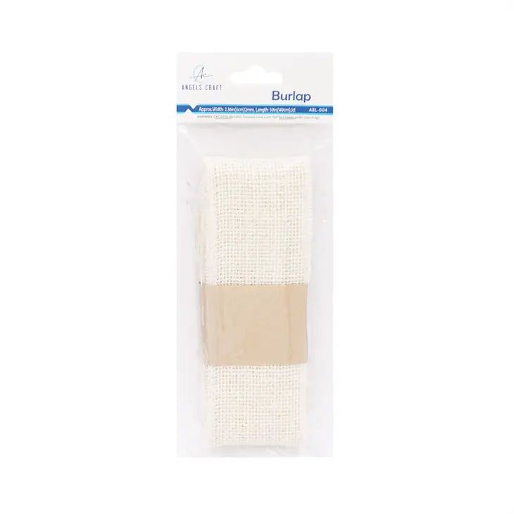 Bone Ivory Burlap Fabric Ribbon