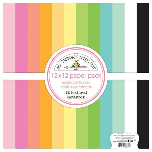 Butterfly Kisses Doodlebug Double-Sided Paper Pack 12"X12" 12/Pkg