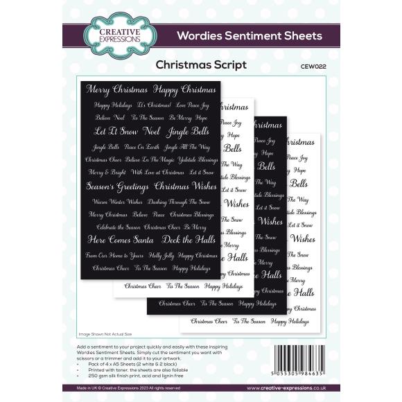 Wordies Christmas Sentiment Sheets Toner Foilable by Creative Expressions