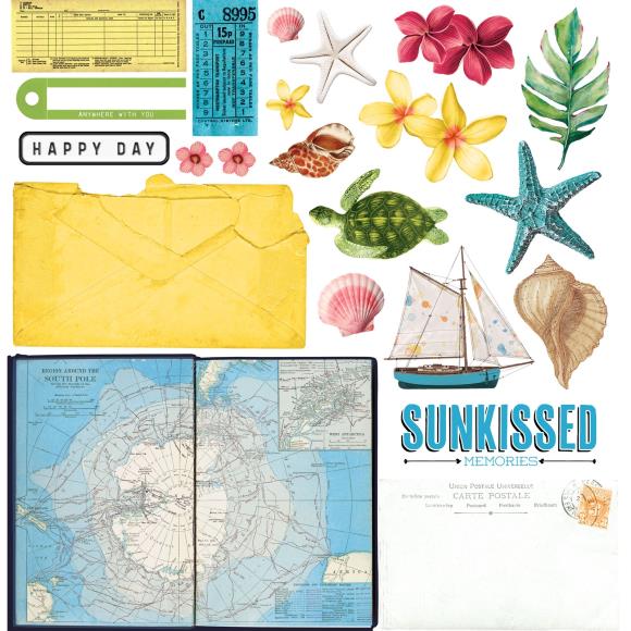 Vintage Artistry Sunburst -12x12 Cardstock Scrapbook Paper Collection Pack - 49 and Market