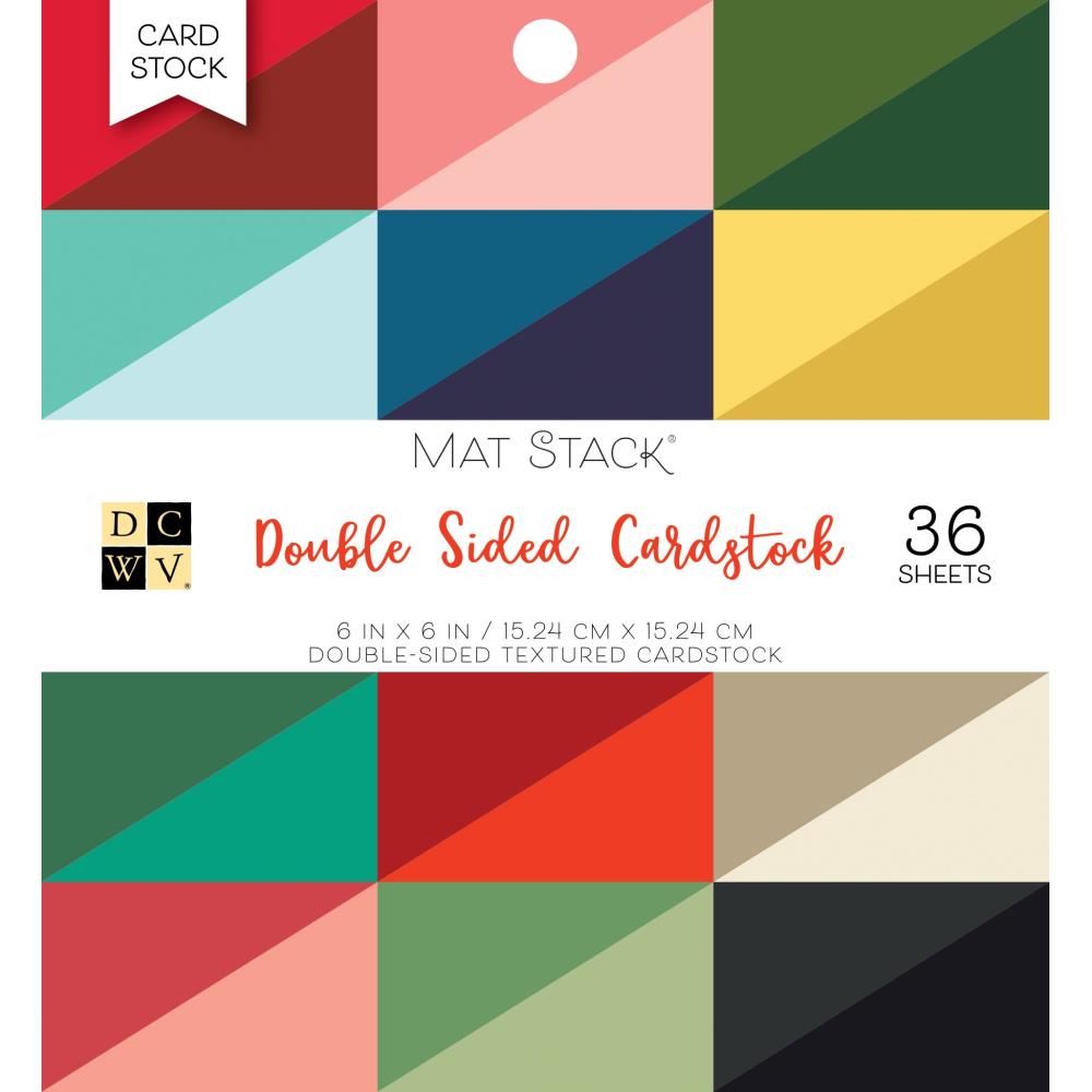 DCWV 6x6 Solid Double-Sided Cardstock Mat Stack 36/pkg