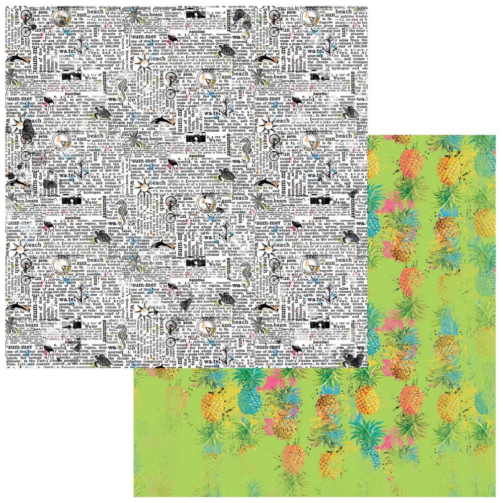 Defining Summer Vintage Artistry Sunburst -12x12 Cardstock Scrapbook Paper - 49 and Market
