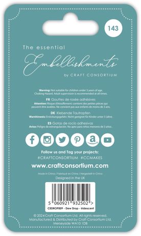 Essential Adhesive Iridescent Dew Drops Embellishments by Craft Consortium