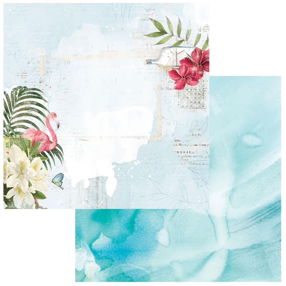 Flamingo Terrace Vintage Artistry Sunburst -12x12 Cardstock Scrapbook Paper - 49 and Market