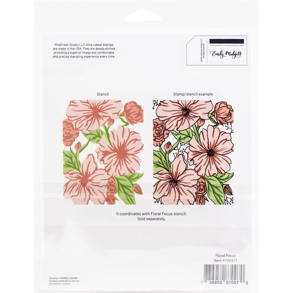Floral Focus Stamp and Layering Stencil Set - Pinkfresh Studio