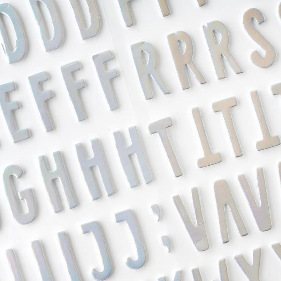 Happy Halloween Alphabet Holographic Foil on Foam Stickers 6x8 - American Crafts