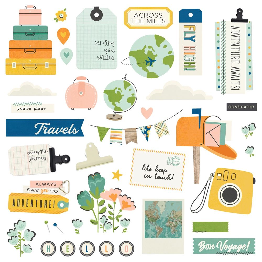 Simple Cards Happy Travels -Simple Stories Card Kit