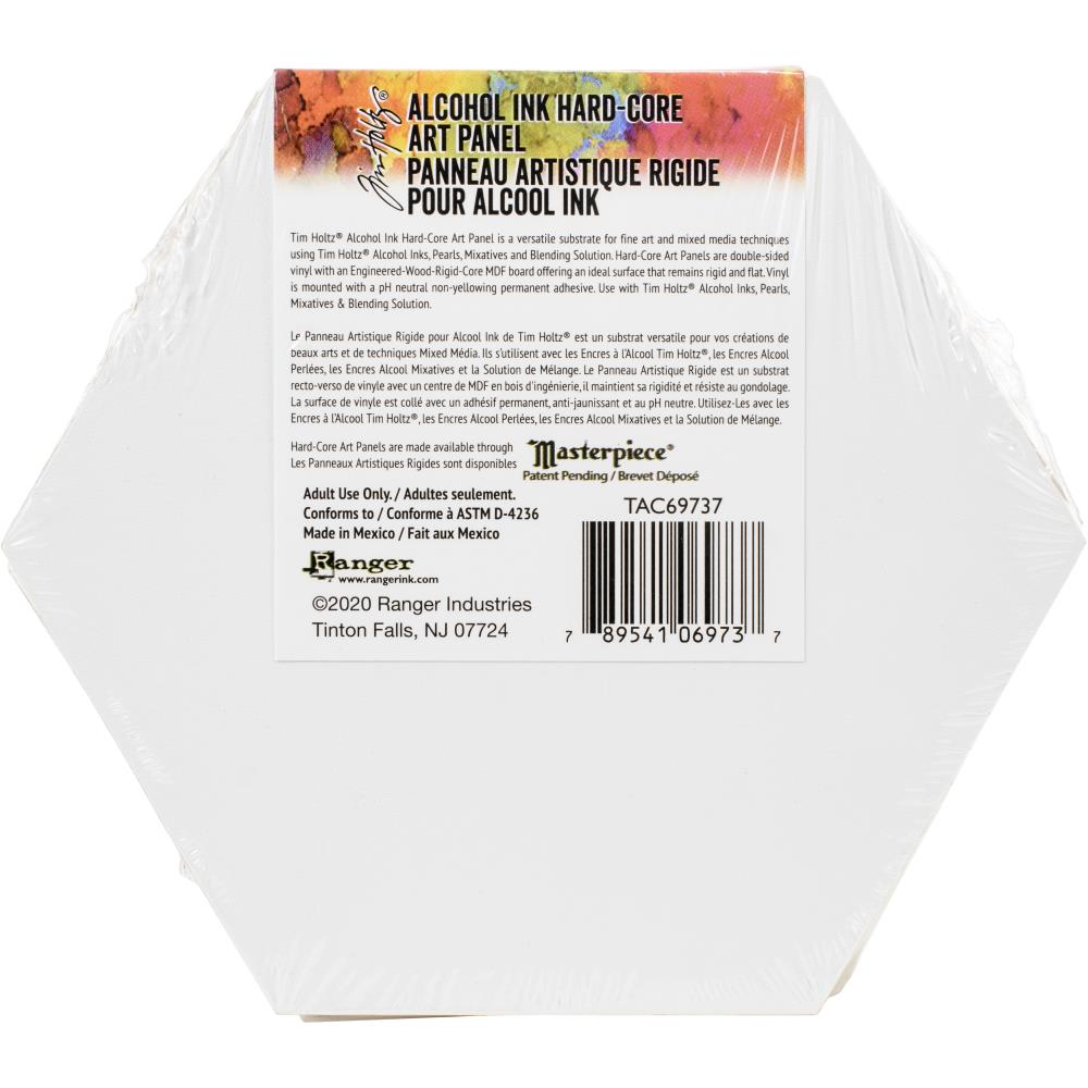 Tim Holtz Alcohol Ink Hard Core Art Panel Hexagon 4"X4" - Ranger