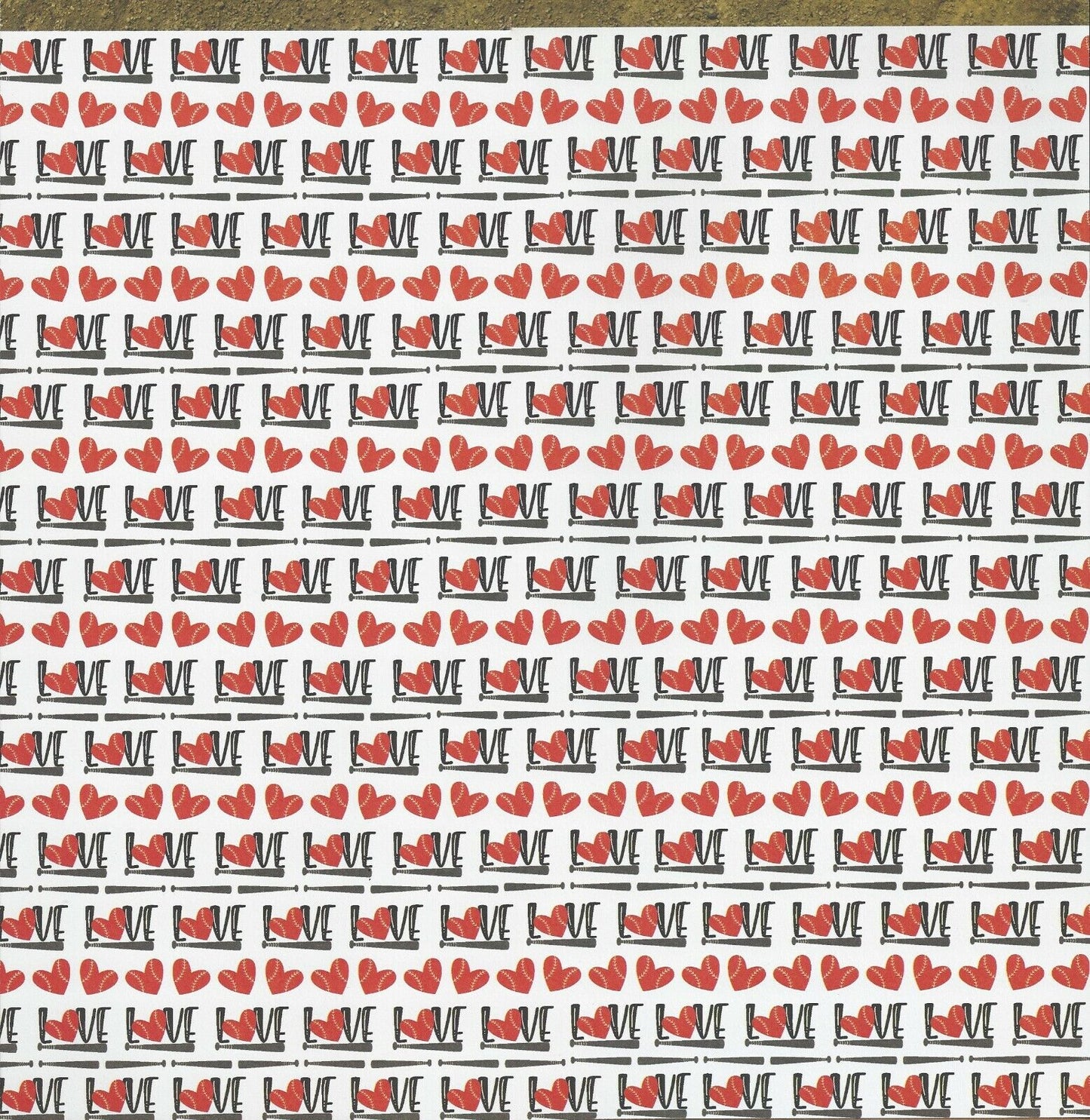 Home Plate Love 12x12 Double Sided Scrapbook Paper - Reminisce