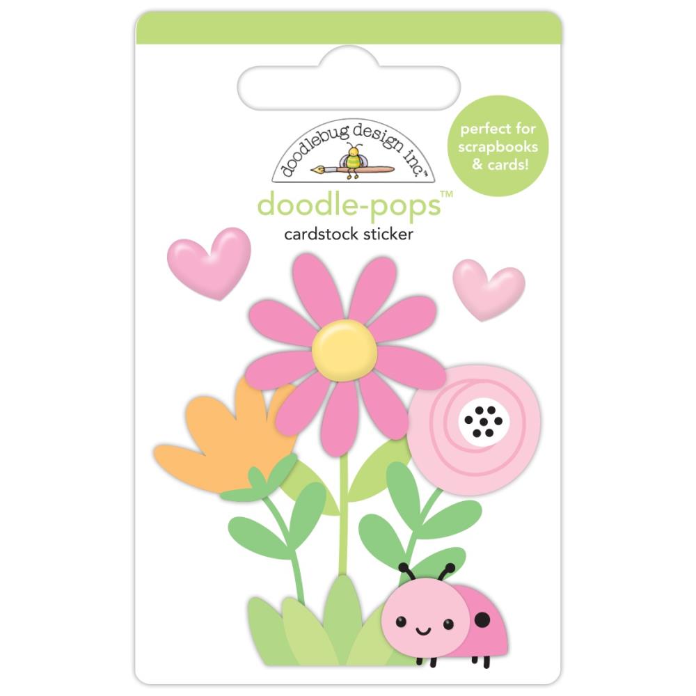Doodlebug Doodle Pop Butterfly Kisses Ladybug Garden 3D Sticker