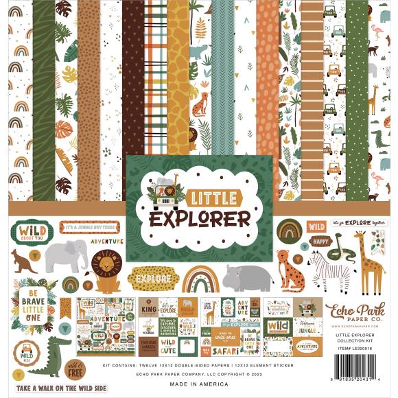 Little Explorer Collection Kit 12x12 Pattern Scrapbook Paper Pack - Echo Park