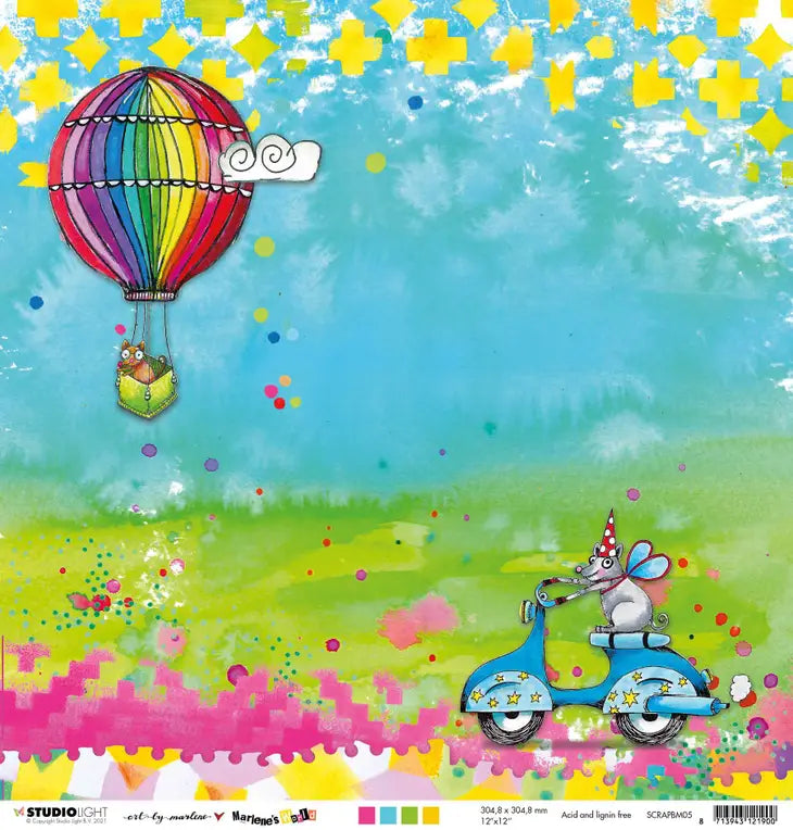 Marlene's World Multi Color Brights Dot 12x12 Scrapbook Paper by Studio Light