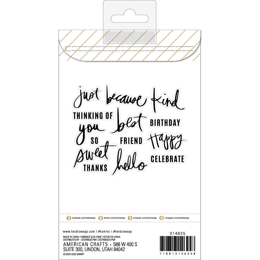 Minc Clear Sentiment Stamps 14/Pgk by Heidi Swapp