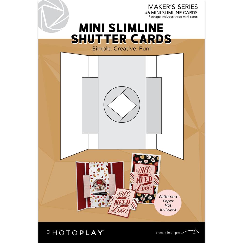 PhotoPlay Maker Series Mini Slimline Shutter Cards 3/Pkg - Photoplay Paper