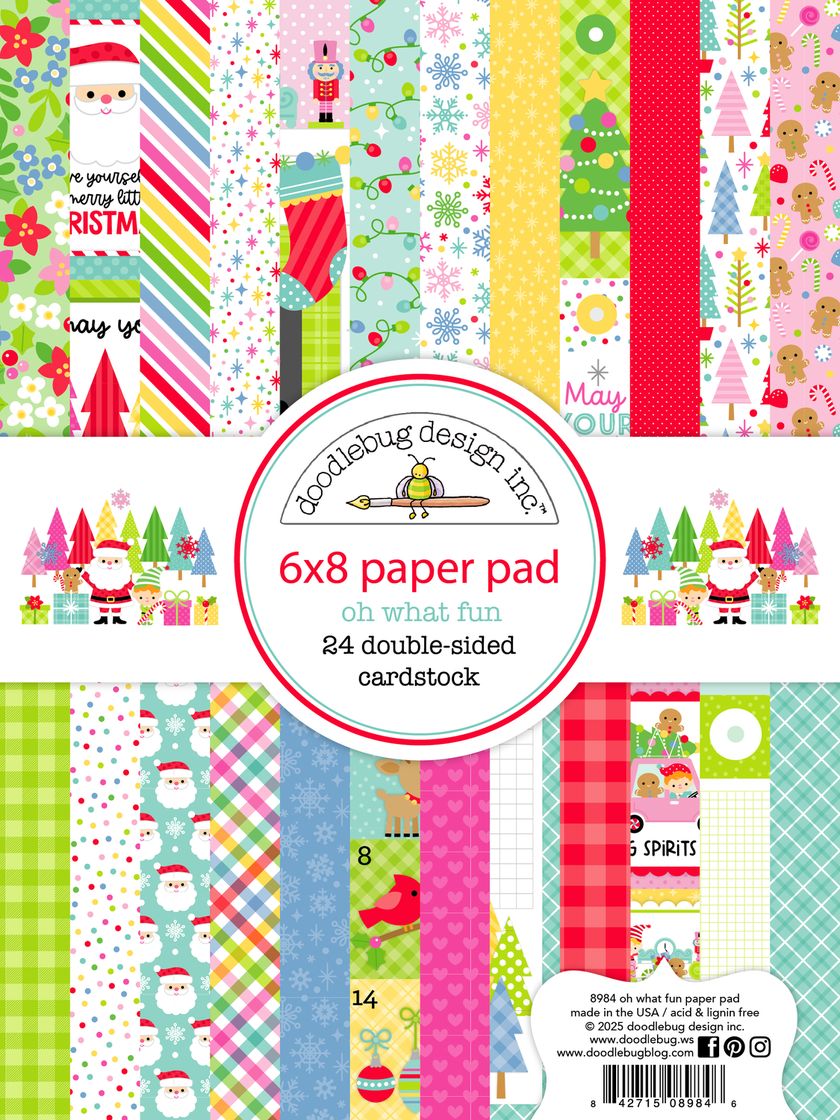 Doodlebug Oh What Fun Fun Double-Sided Paper Pad 6X8