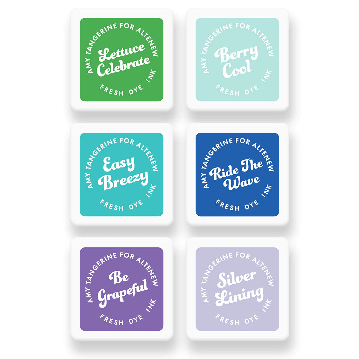 Altenew - Ocean Dreams Fresh Dye Ink 6 Mini Cubes and Reinker Bundle - Amy Tangerine
