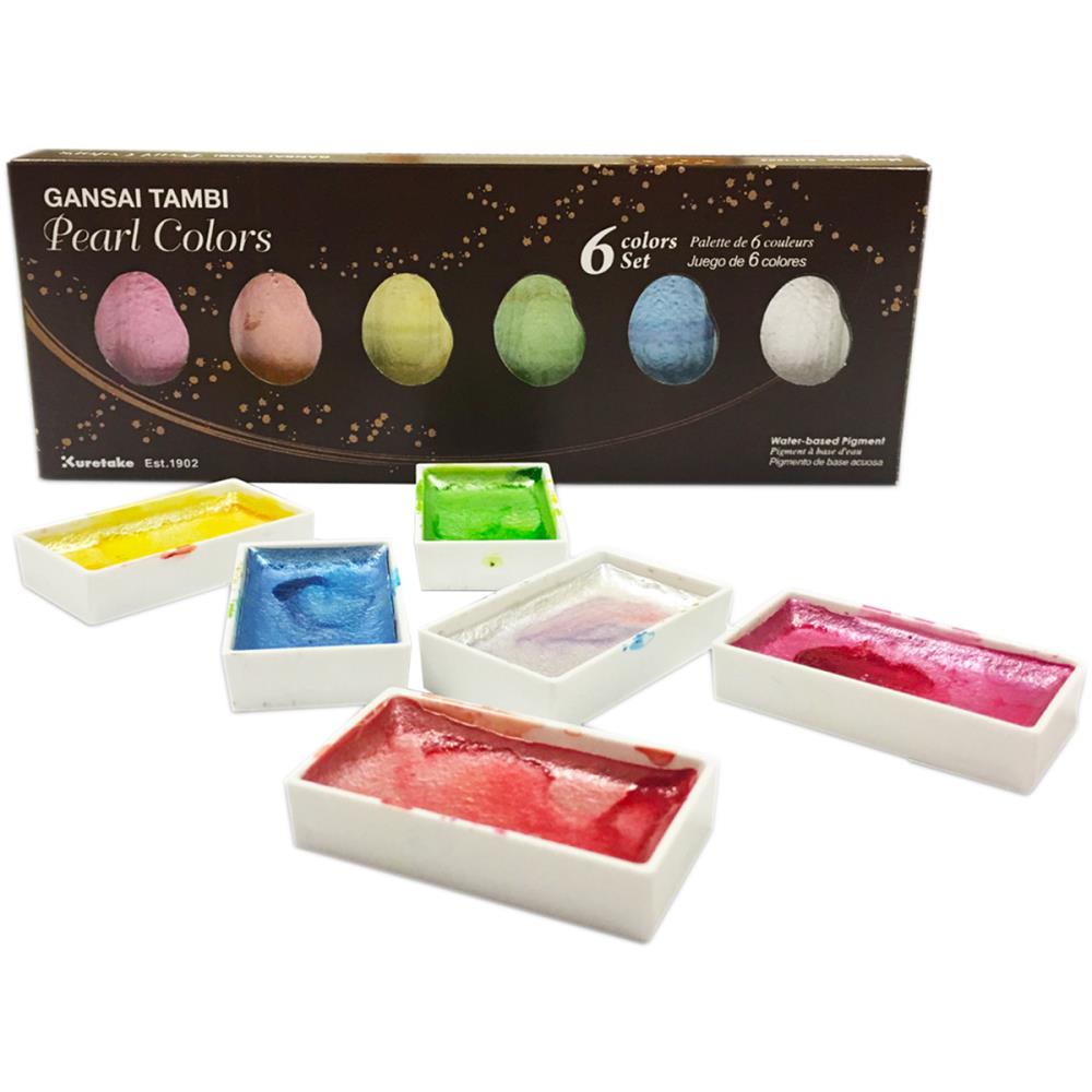 Pastel Colors Water-Based Pigment Paints Kuretake Gansai Tambi 6 Color Set