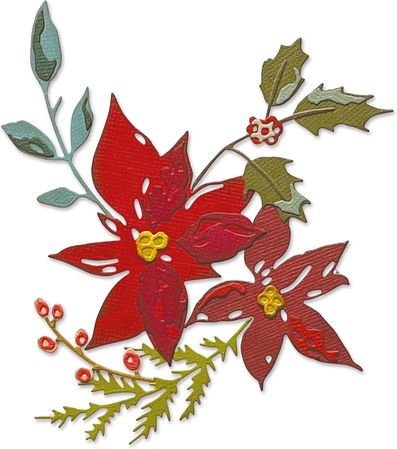 Tim Holtz Festive Bouquet Poinsettia Thinlits Dies Set - Sizzix