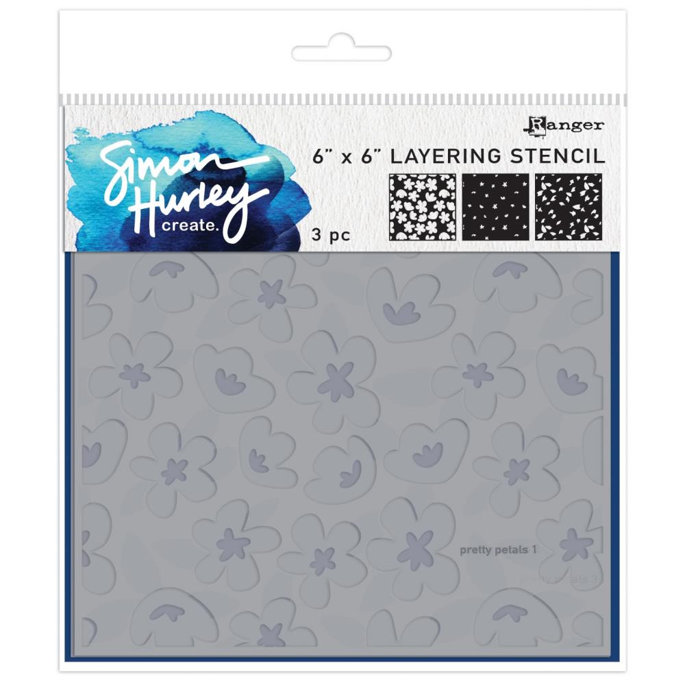 Simon Hurley Create - Pretty Petals - Layering Stencil 6x6