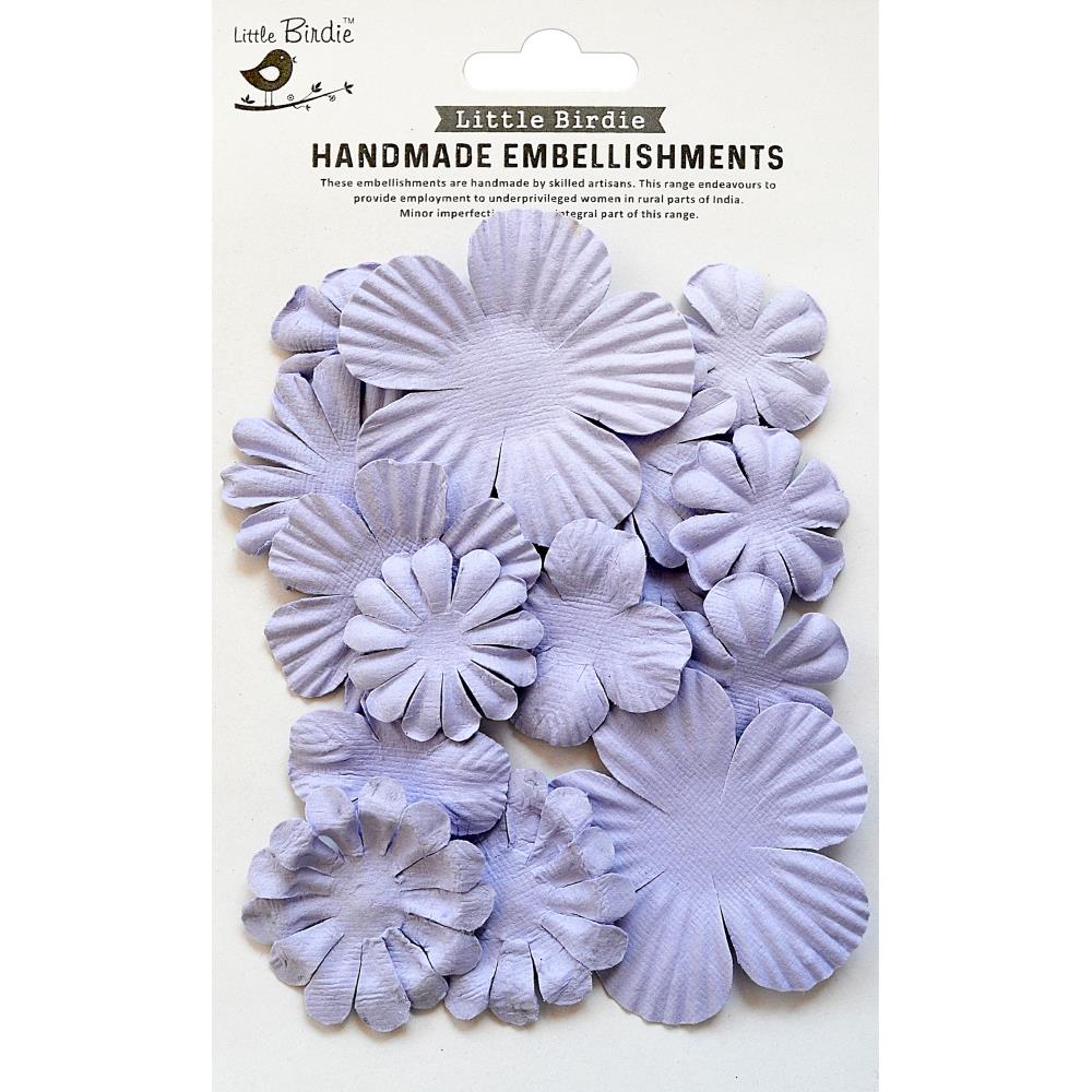 Little Birdie Paper Petals Purply Delight Flower Embellishments