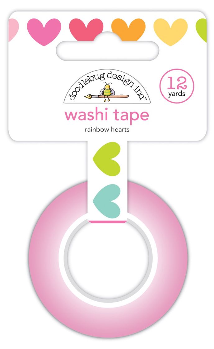 Doodlebug Rainbow Hearts Washi Tape