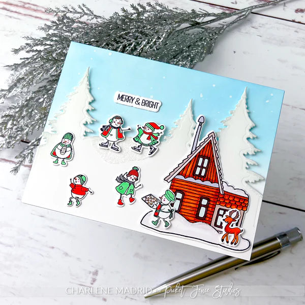 Snowman Village Clear Stamps by Picket Fence Studios