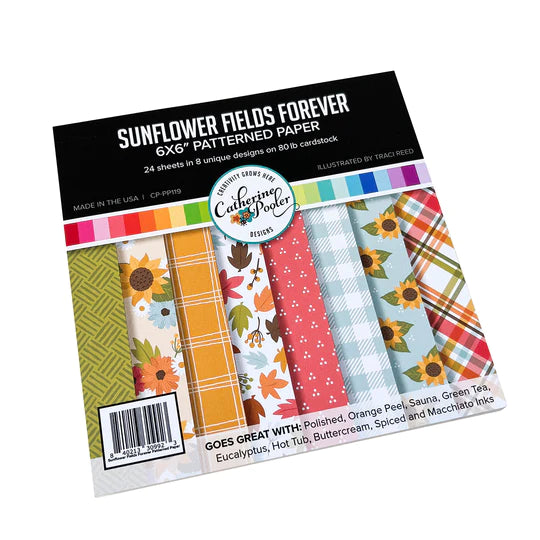 Sunflower Fields Forever Fall 6x6 Pattern Paper Pad - Catherine Pooler Designs