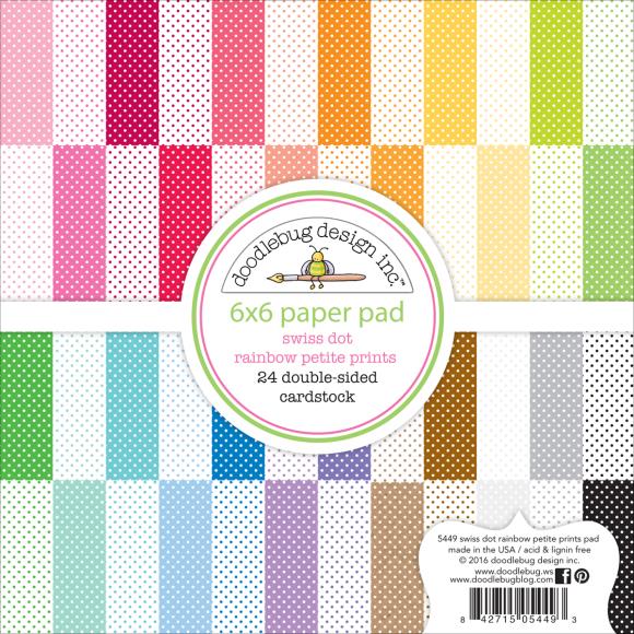 Doodlebug Petite Prints Swiss Dots Double Sided 6x6 Pattern Paper Pad
