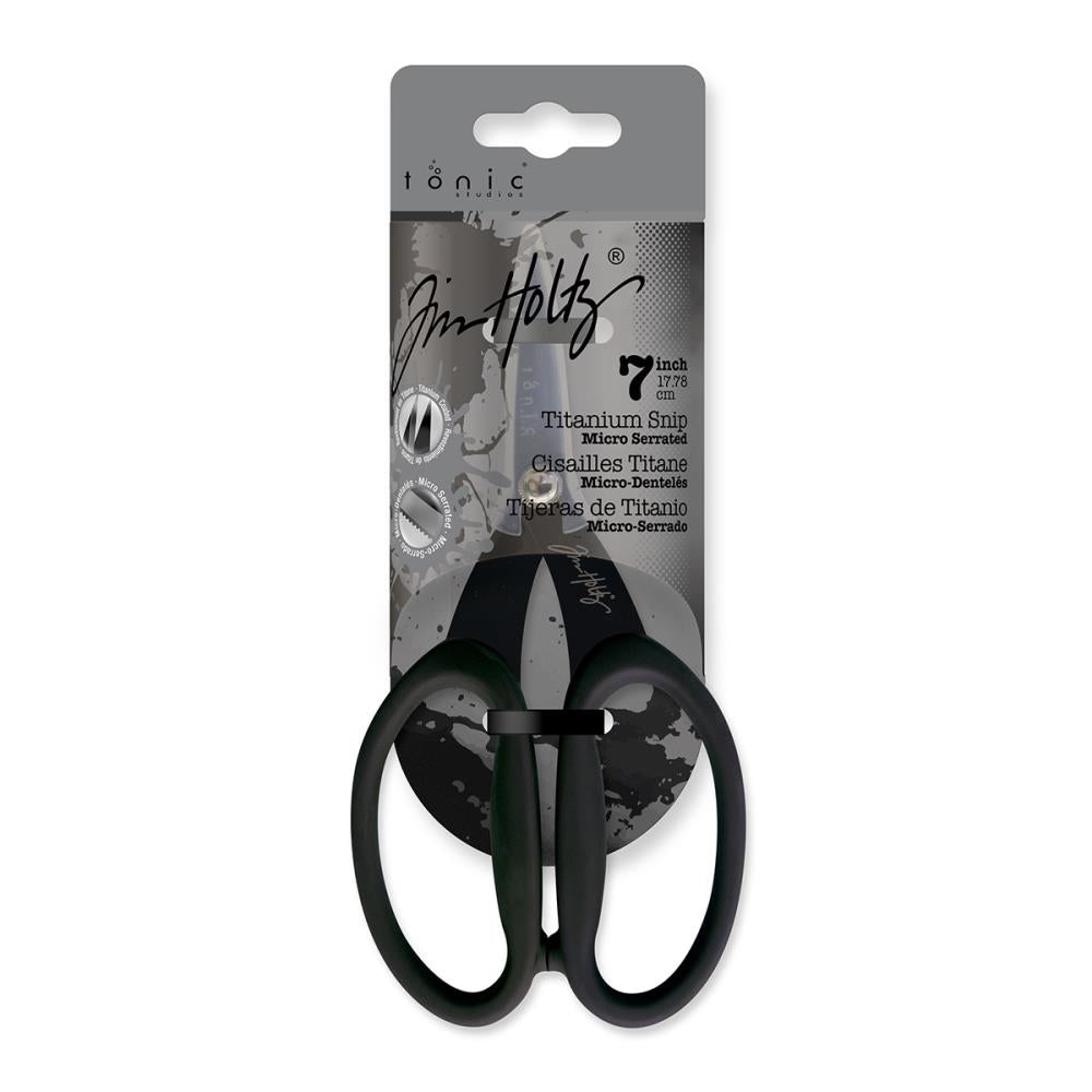 Tim Holtz Non-Stick Titanium Micro Serrated Mini Snips 7"