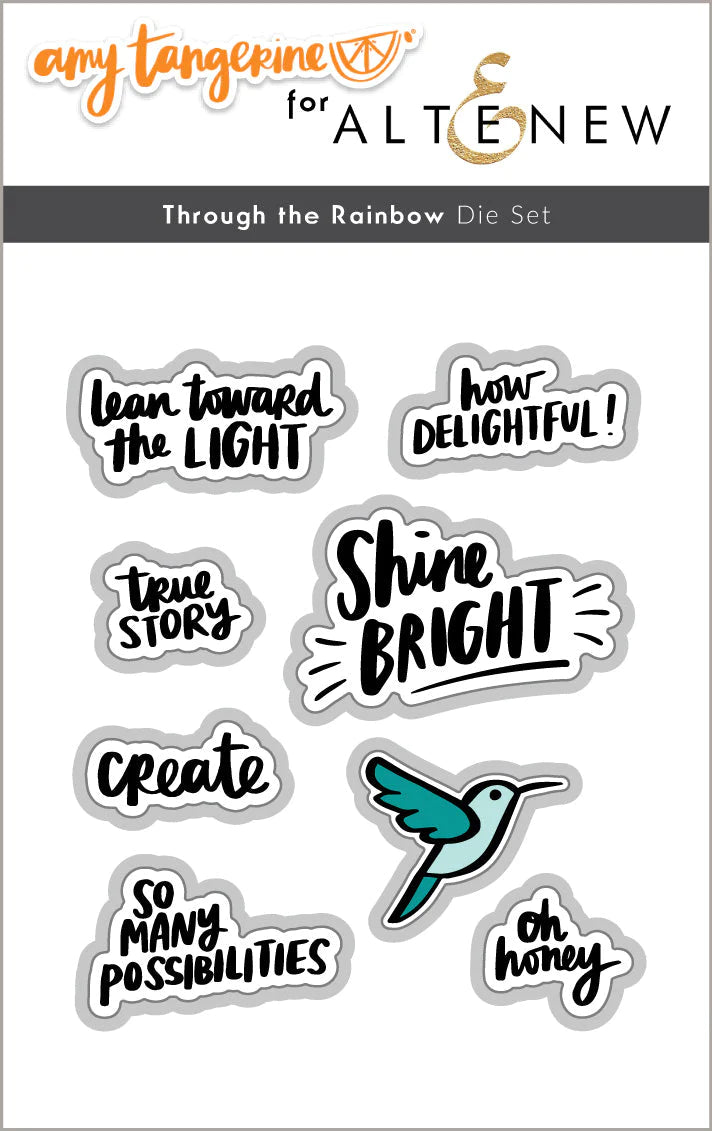 Altenew - Amy Tangerine - Through the Rainbow Bundle Stamp Set, Die Set and Stencil