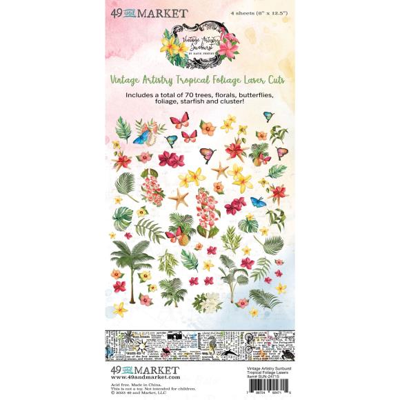 Tropical Foliage Laser Cut Outs Vintage Artistry Sunburst - 49 and Market