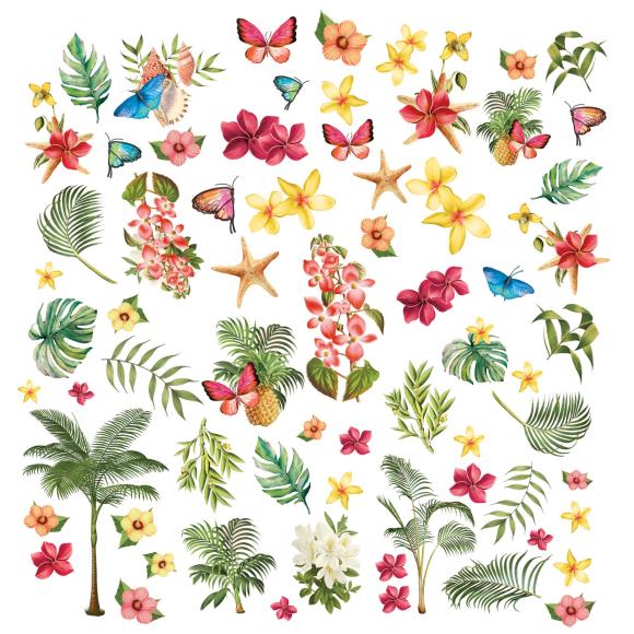 Tropical Foliage Laser Cut Outs Vintage Artistry Sunburst - 49 and Market