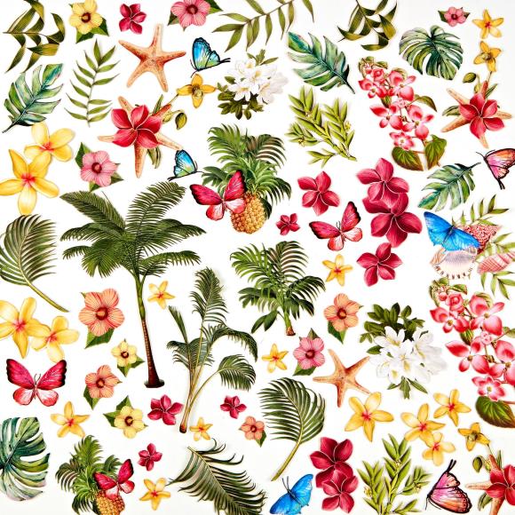 Tropical Foliage Laser Cut Outs Vintage Artistry Sunburst - 49 and Market