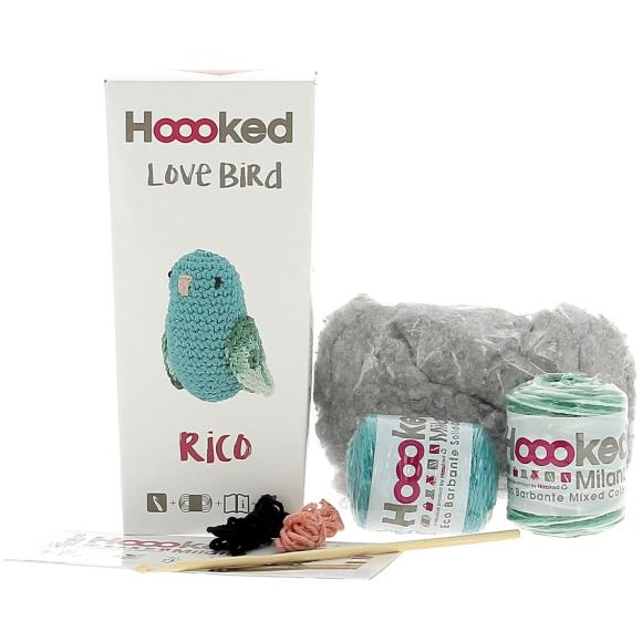 Amigurumi Crochet DIY Kit - Turquoise Love Bird - Hooked