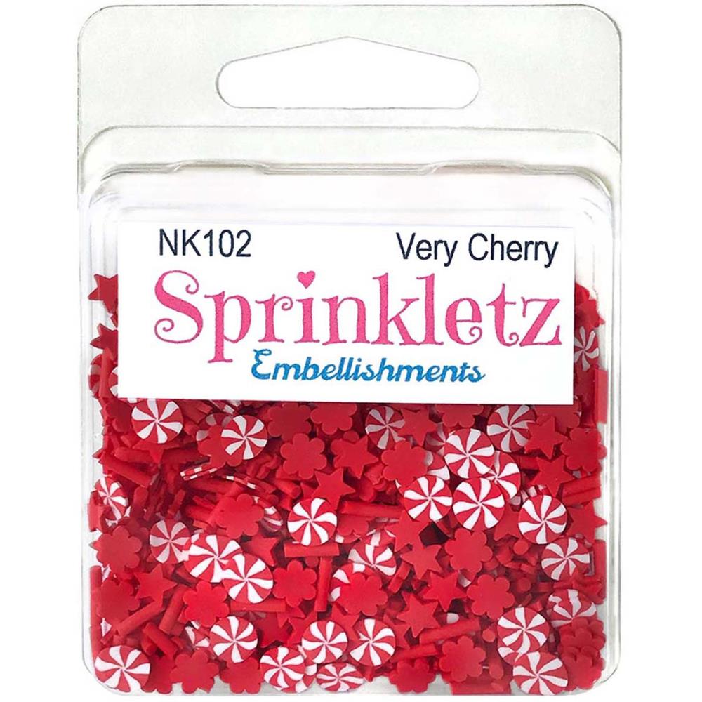 Sprinkletz Embellishments Very Cherry Red for Crafts by Buttons Galore