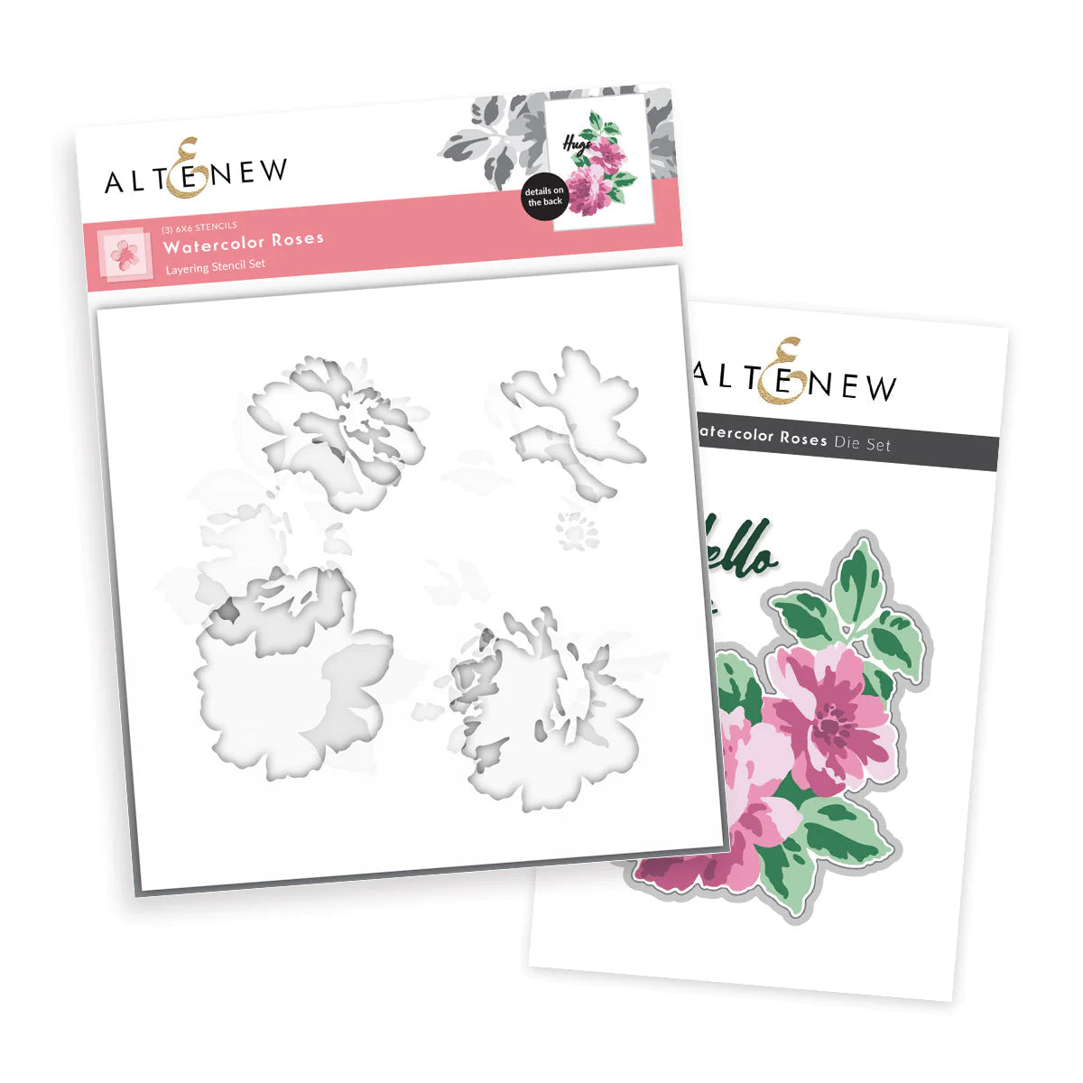 Altenew - Watercolor Roses Bundle Stencil and Die Set