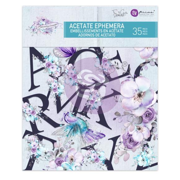 Aquarelle Dreams Acetate Ephemera Alphabet Set by Prima