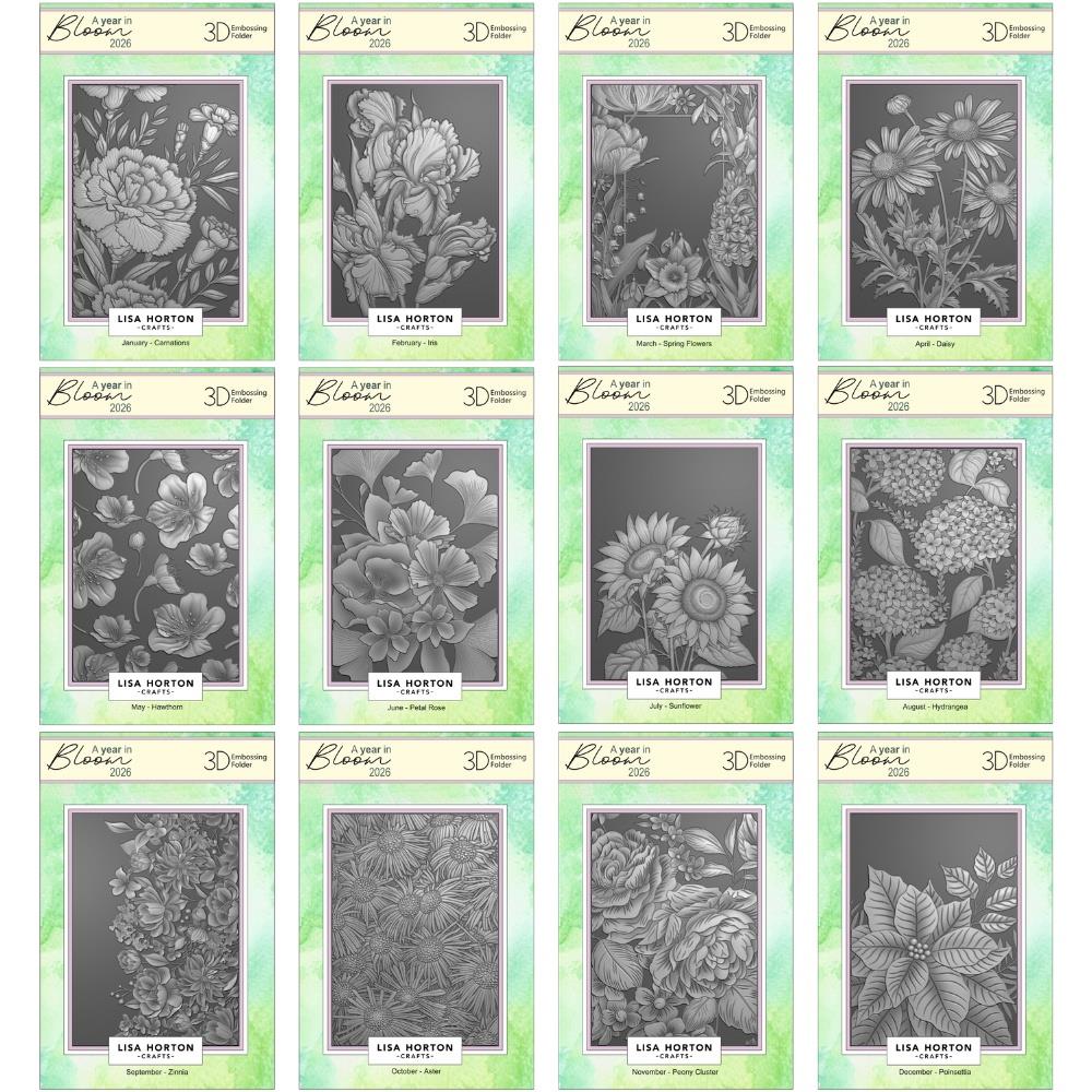 Lisa Horton Limited Edition Embossing Folders set of 12 for 2026