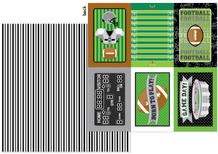 Touchdown Football Sidelines 12x12 Double Sided Scrapbook Paper - Doodlebug