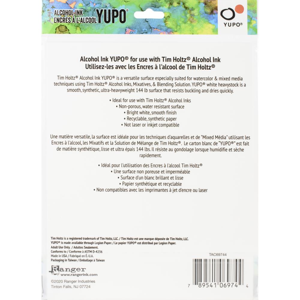 Tim Holtz Alcohol Ink White Yupo Paper 8x10 144lb - Ranger