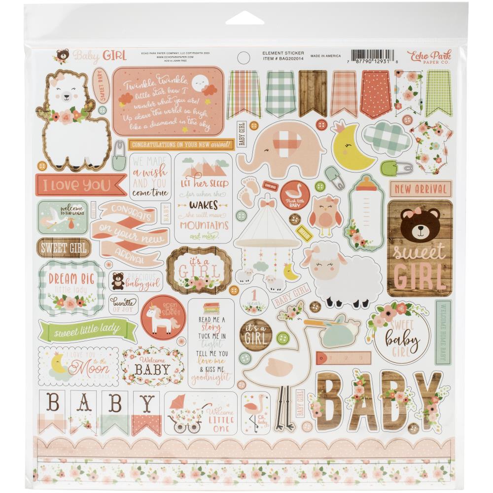 Baby Girl 12x12 Pattern Scrapbook Paper Pack - Echo Park