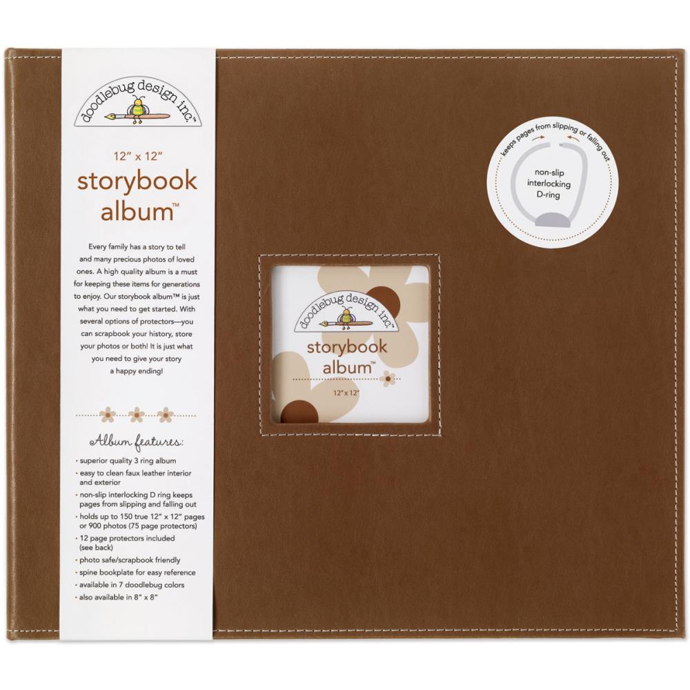 Doodlebug Storybook D-Ring Binder Scrapbook Album 12"X12" (Choose your Color)