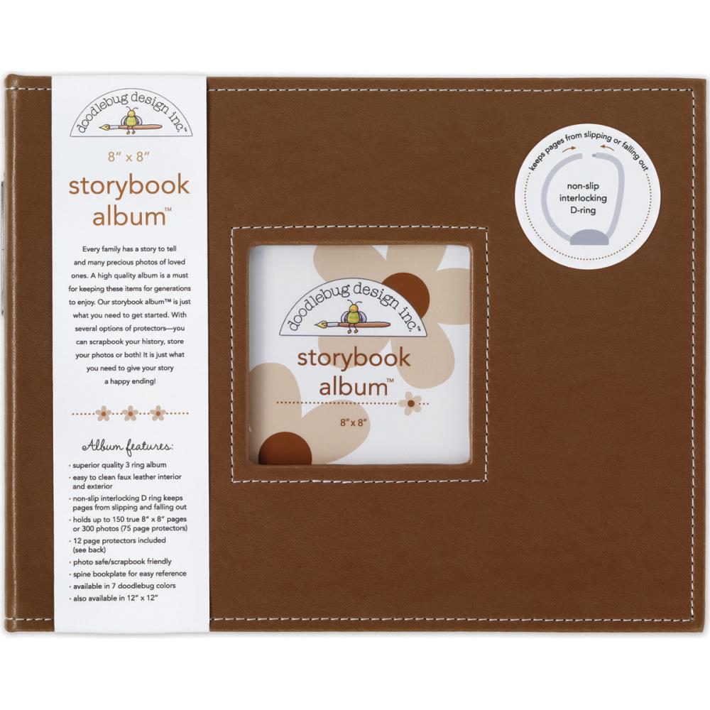 Doodlebug Storybook D-Ring Binder Scrapbook Album 8"x 8" (Choose your Color)
