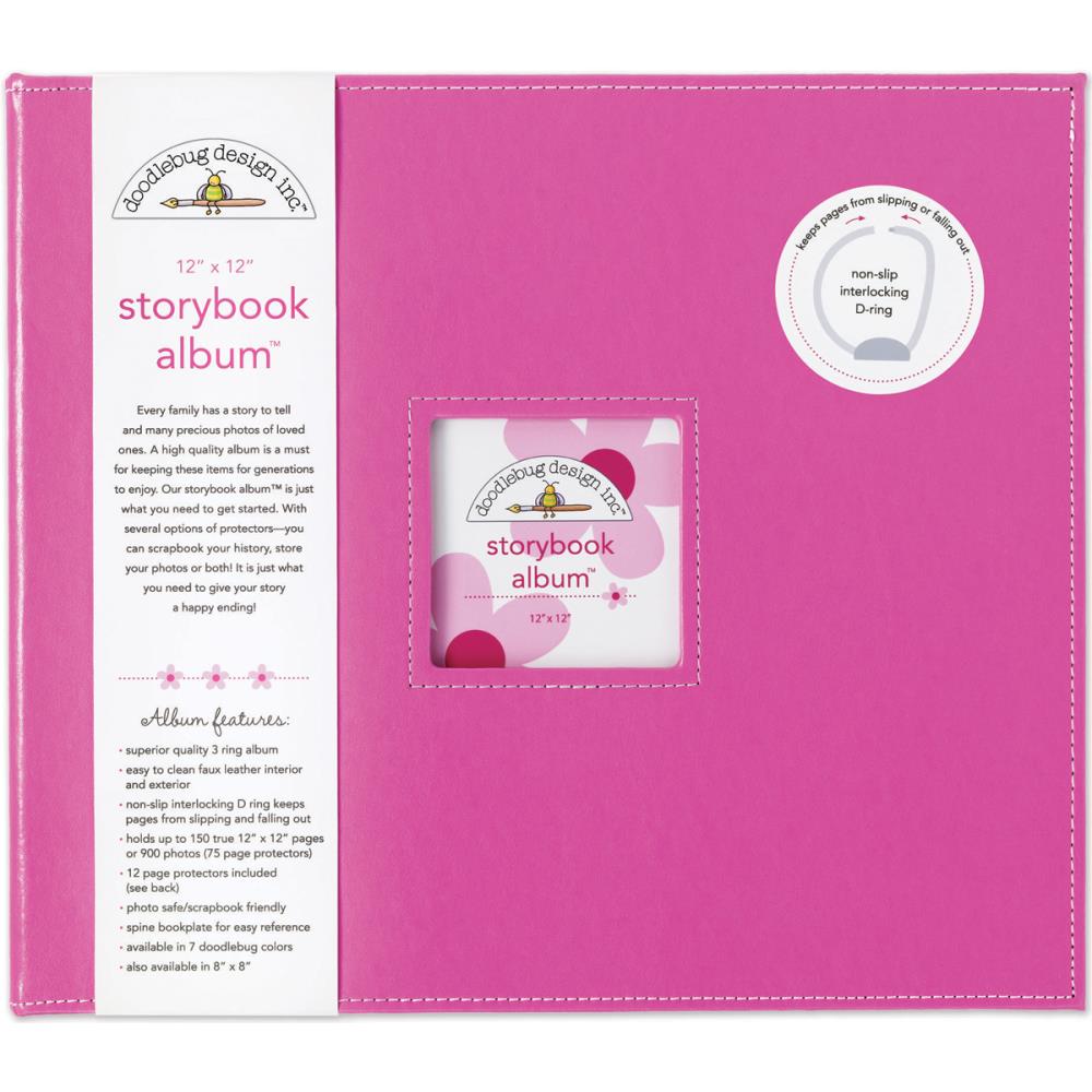 Doodlebug Storybook D-Ring Binder Scrapbook Album 12"X12" (Choose your Color)