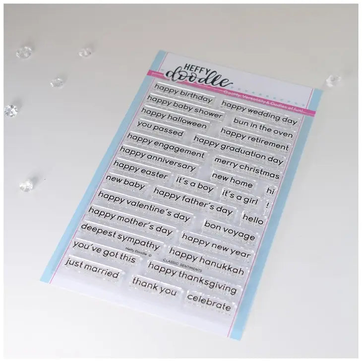 Classic Sentiments Stamps includes all holidays and sentiments by Heffy Doodle